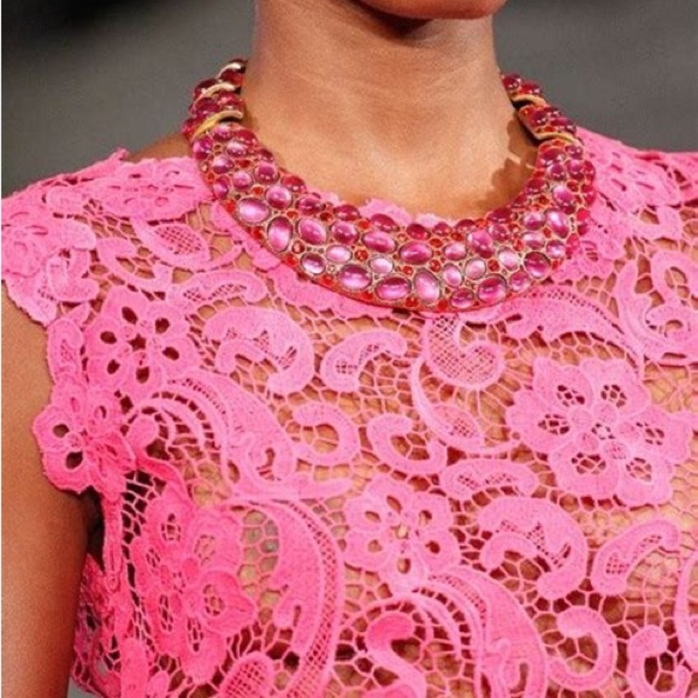 Oscar de la Renta Silk Lace top